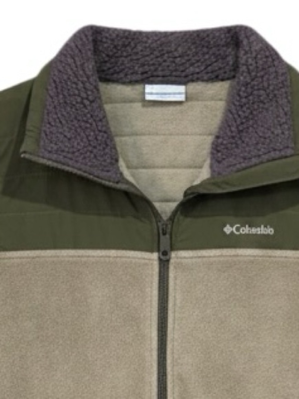 Columbia Women’s Fleece Full Zip Jacket Tan Green Size Small - Picture 3 of 7